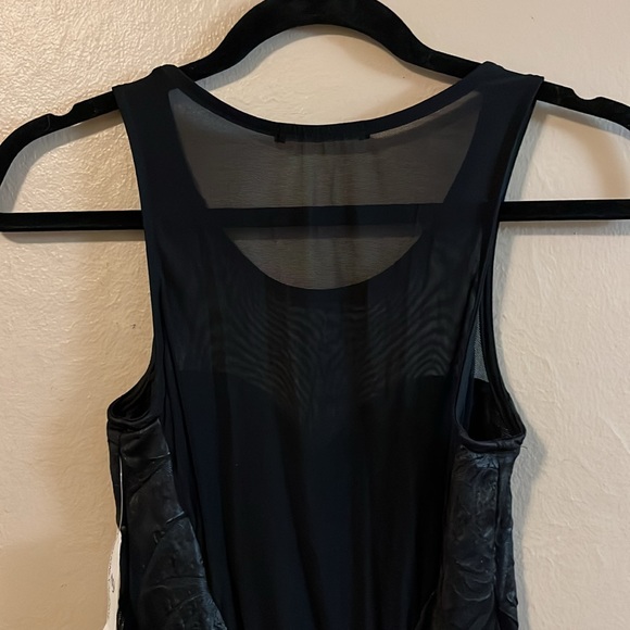 NWT Foreign Exchange Black Mesh Cut Out Embossed Textured Body Con Dress S - Picture 11 of 13
